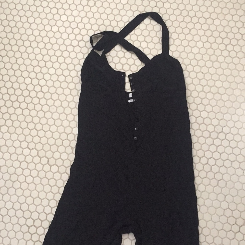 black satin jumpsuit